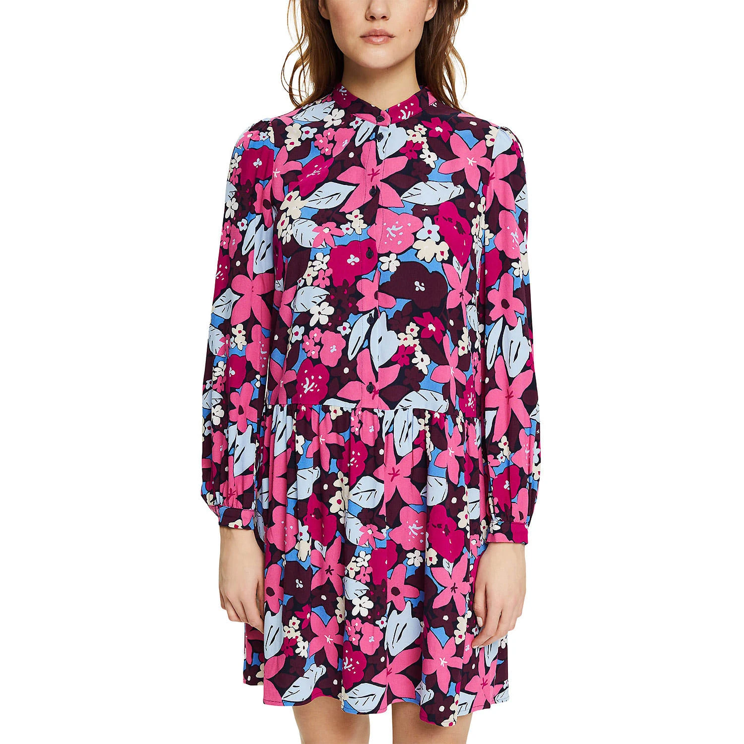 Edc By Esprit Blusenkleid Mit Blumen-Print In Pink – Bild 2