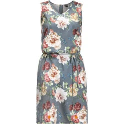 Jack Wolfskin Blumenkleid Tioga Road In Grau