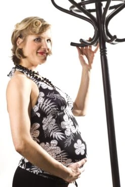 ANASTASIA Umstandstankini In Schwarz-Weiß