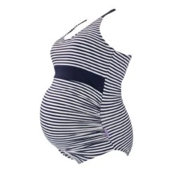Umstandsbadeanzug "ANYA" In Blau-weiß Gestreift