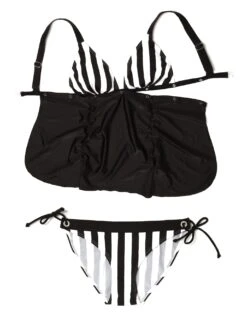 Umstandsbikini "Agnes" In Schwarz-weiß Gestreift