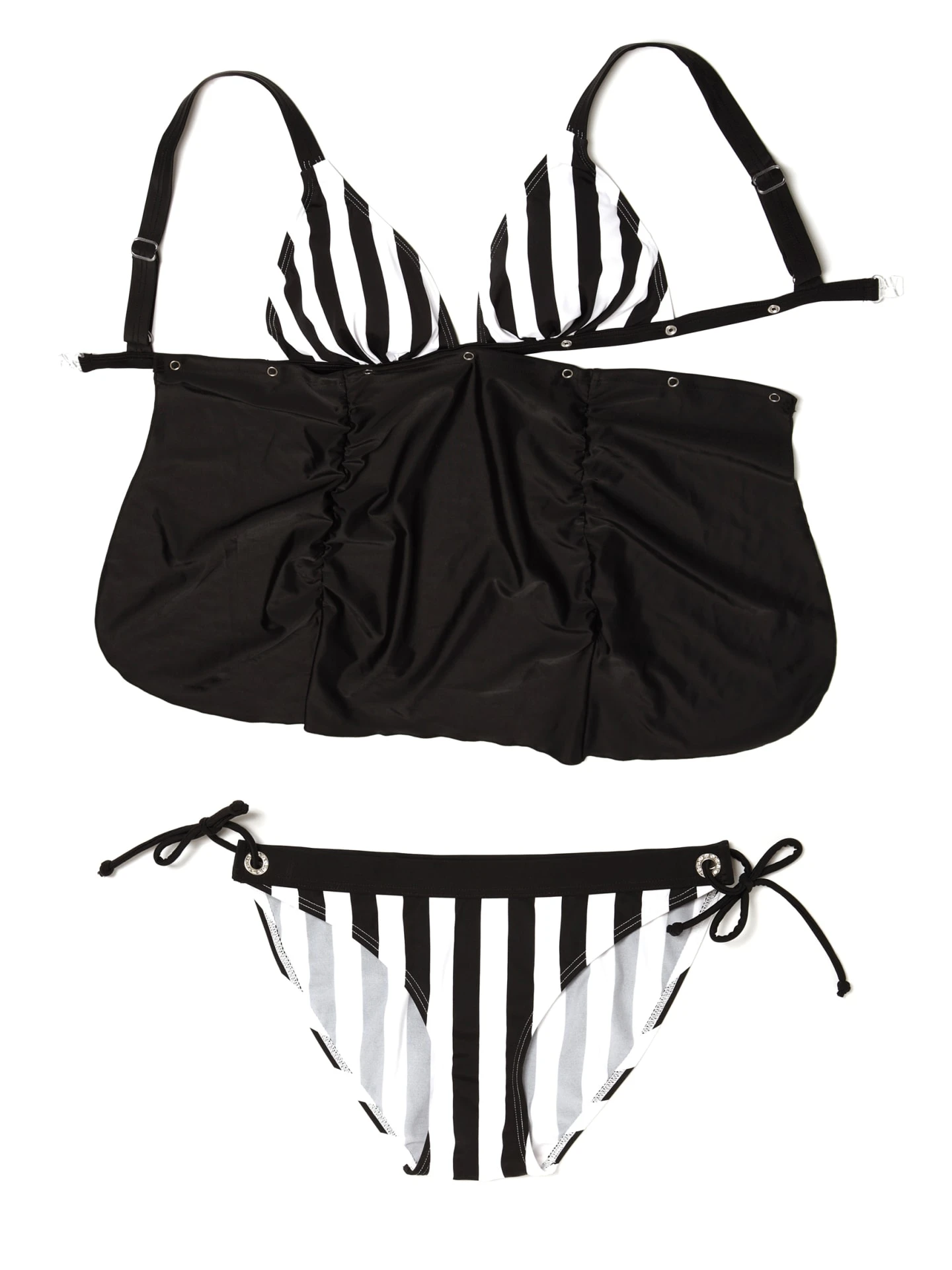 Umstandsbikini "Agnes" In Schwarz-weiß Gestreift