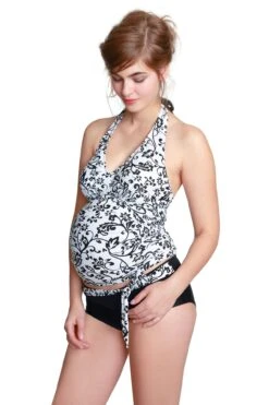 Umstandstankini "Black&White" D/E Cup Mit Bügeln, Schwarz-Weiß