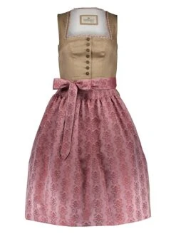 Dirndl "Clara" In Hellbraun/ Rosa
