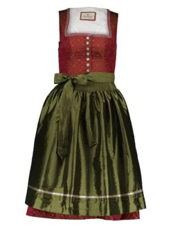 Dirndl "Maya" In Bordeaux/ Khaki