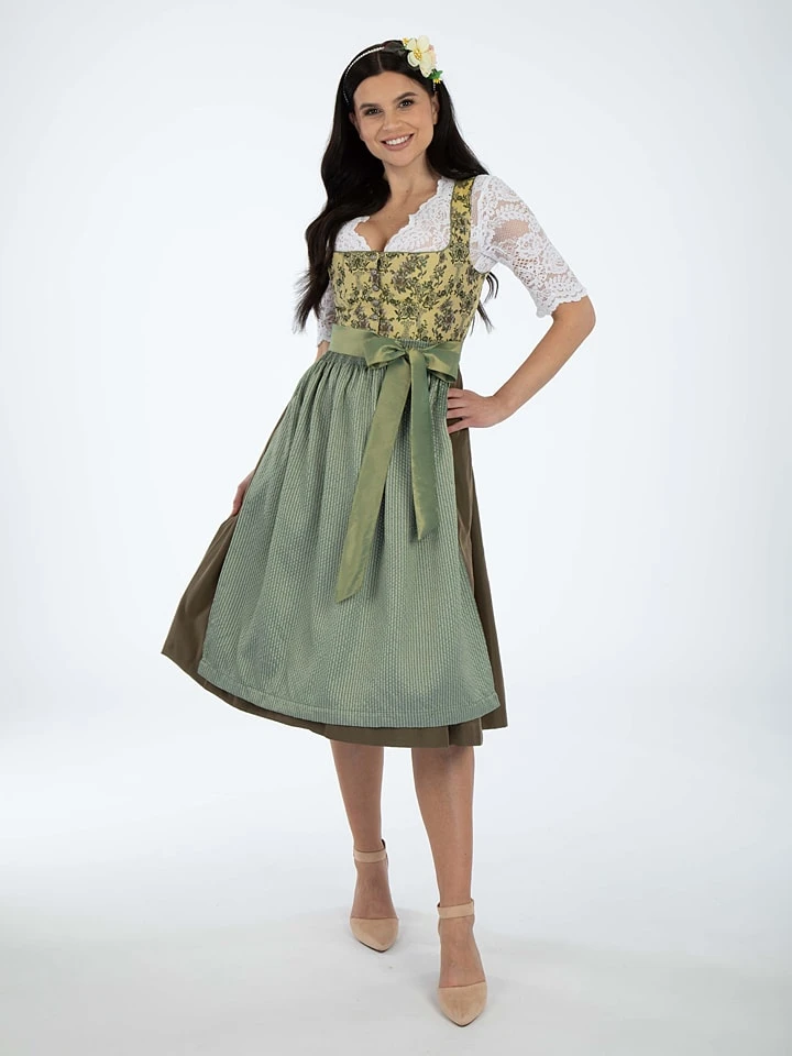 Dirndl In Gelb/ Grün